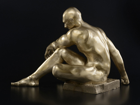 Representational Bronze Figural Sculpture of Atlas