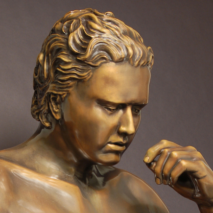 Realistic Bronze Sculpture commission Portrait in classic Greek style.