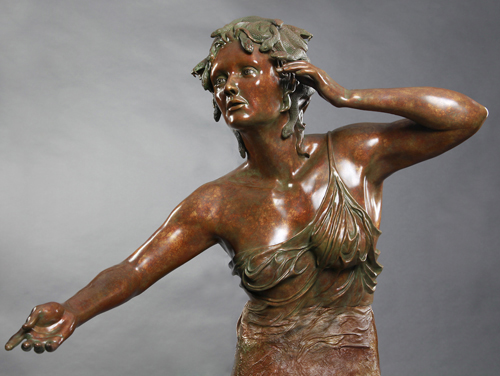 Realistic bronze sculpture portrait statue of mythological Medusa life size