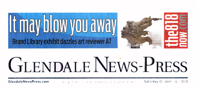 Los Angeles Times Front page banner featuring Serrao's sculpture work in newspaper article