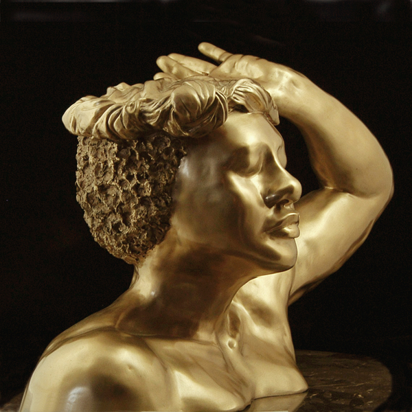 Bronze sculpture realistic portrait bust African Woman private commission