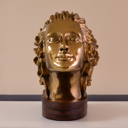 Interpretive Bronze Sculpture of Zephyr, the gentle breeze in nouveau style
